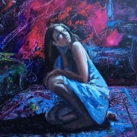 Crimson Evening Study of Claire